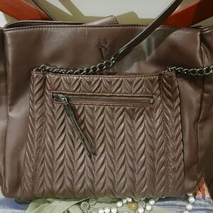 Vera Wang Brown Quilted Shoulder Bag